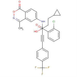Cyclopropanepropanamide,1-(2-chlorophenyl)-a-hydroxy-N-(4-methyl-1-oxo-1H-2,3-benzoxazin-6-yl)-a-[2-[4-(trifluoromethyl)phenyl]ethynyl]-