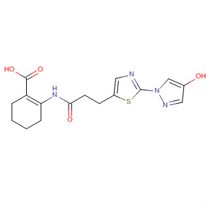 1-Cyclohexene-1-carboxylic acid,2-[[3-[2-(4-hydroxy-1H-pyrazol-1-yl)-5-thiazolyl]-1-oxopropyl]amino]-