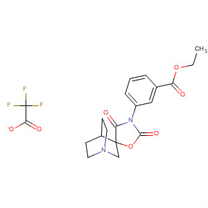 Benzoic acid,3-(2',4'-dioxospiro[1-azabicyclo[2.2.2]octane-3,5'-oxazolidin]-3'-yl)-,ethyl ester, 2,2,2-trifluoroacetate (1:1)