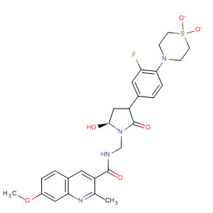 3-Quinolinecarboxamide,N-[[(5S)-3-[4-(1,1-dioxido-4-thiomorpholinyl)-3-fluorophenyl]-2-oxo-5-oxazolidinyl]methyl]-7-methoxy-2-methyl-