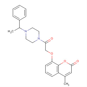 2H-1-Benzopyran-2-one,4-methyl-8-[2-oxo-2-[4-(1-phenylethyl)-1-piperazinyl]ethoxy]-