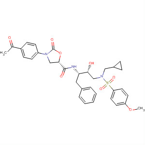5-Oxazolidinecarboxamide,3-(4-acetylphenyl)-N-[(1S,2R)-3-[(cyclopropylmethyl)[(4-methoxyphenyl)sulfonyl]amino]-2-hydroxy-1-(phenylmethyl)propyl]-2-oxo-, (5S)-