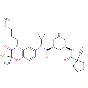 3-Piperidinecarboxamide,5-[[(1-cyanocyclopentyl)carbonyl]amino]-N-cyclopropyl-N-[3,4-dihydro-4-(3-methoxypropyl)-2,2-dimethyl-3-oxo-2H-1,4-benzoxazin-6-yl]-,(3R,5S)-