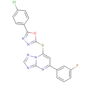 [1,2,4]Triazolo[1,5-a]pyrimidine,7-[[5-(4-chlorophenyl)-1,3,4-oxadiazol-2-yl]thio]-5-(3-fluorophenyl)-