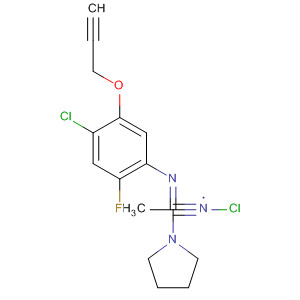 1-Pyrrolidineacetonitrile,3-chloro-a-[[4-chloro-2-fluoro-5-(2-propyn-1-yloxy)phenyl]imino]-