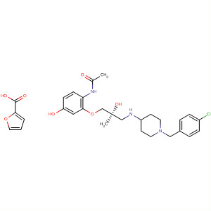Furancarboxylic acid, compd. withN-[2-[(2S)-3-[[1-[(4-chlorophenyl)methyl]-4-piperidinyl]amino]-2-hydroxy-2-methylpropoxy]-4-hydroxyphenyl]acetamide (1:1)