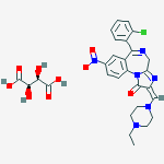 (2E)-6-(2-chlorophenyl)-2-[(4-ethylpiperazin-1-yl)methylidene]-8-nitro-2,4-dihydro-1H-imidazo[1,2-a][1,4]benzodiazepin-1-one 2,3-dihydroxybutanedioate (salt)