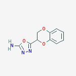 5-(2,3-dihydro-1,4-benzodioxin-3-yl)-1,3,4-oxadiazol-2-amine molecular structure