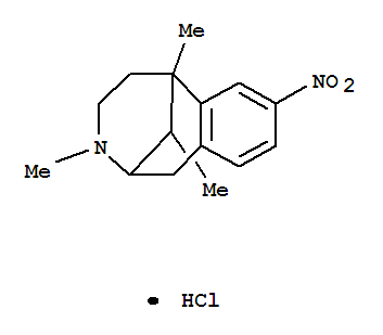 3,6,11-trimethyl-8-nitro-1,2,3,4,5,6-hexahydro-2,6-methano-3-benzazocine hydrochloride molecular structure