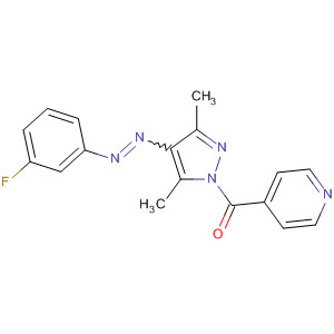 1H-Pyrazole,4-[(3-fluorophenyl)azo]-3,5-dimethyl-1-(4-pyridinylcarbonyl)- molecular structure