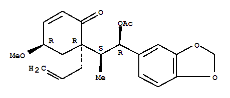 2-Cyclohexen-1-one,6-[(1S,2R)-2-(acetyloxy)-2-(1,3-benzodioxol-5-yl)-1-methylethyl]-4-methoxy-6-(2-propen-1-yl)-,(4R,6R)-