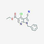 1H-Pyrrolo[2,3-b]pyridine-5-carboxylic acid, 4-chloro-3-cyano-1-(phenylmethyl)-, ethyl ester molecular structure