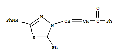 (2E)-1-phenyl-3-[2-phenyl-5-(phenylamino)-1,3,4-thiadiazol-3(2H)-yl]prop-2-en-1-one molecular structure