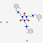 2-[3,5-bis[2-[dimethyl-[(2-methylphenyl)methyl]azaniumyl]ethyl]-2,4,6-trioxo-1,3,5-triazinan-1-yl]ethyl-dimethyl-[(3-methylphenyl)methyl]azanium;tribromide molecular structure