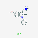 (5-methoxy-2-methyl-1-phenylindol-3-yl)methyl-dimethylazanium chloride molecular structure