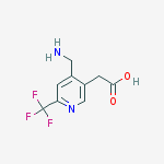 2-(4-(aminomethyl)-6-(trifluoromethyl)pyridin-3-yl)acetic acid molecular structure