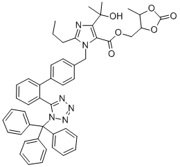 1H-Imidazole-5-carboxylic acid,4-(1-hydroxy-1-methylethyl)-2-propyl-1-[[2'-[1-(triphenylmethyl)-1H-tetrazol-5-yl][1,1'-biphenyl]-4-yl]methyl]-,(5-methyl-2-oxo-1,3-dioxol-4-yl)methyl ester 