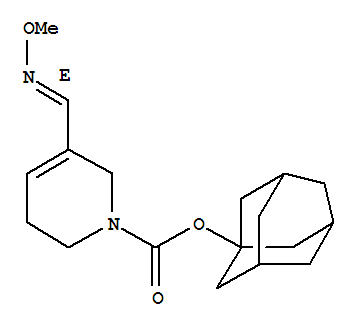 1(2H)-Pyridinecarboxylic acid, 3,6-dihydro-5-((methoxyimino)methyl)-,  tricyclo(3.3.1.1(sup 3,7))dec-1-yl ester, (E)- molecular structure