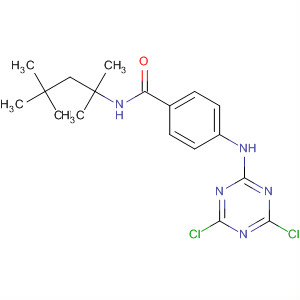 Benzamide,4-[(4,6-dichloro-1,3,5-triazin-2-yl)amino]-N-(1,1,3,3-tetramethylbutyl)- molecular structure