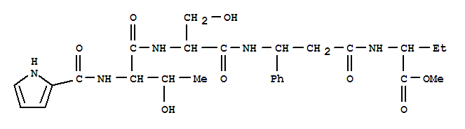 Butanoicacid, 2,3,4,5-tetradehydroprolyl-L-allothreonyl-L-seryl-3-phenyl-b-alanyl-L-2-amino-, methyl ester molecular structure