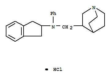1-Azabicyclo[2.2.2]octane-3-methanamine,N-(2,3-dihydro-1H-inden-2-yl)-N-phenyl-, hydrochloride (1:1)