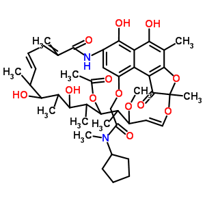 (24E)-9-{2-[cyclopentyl(methyl)amino]-2-oxoethoxy}-5,6,17,19-tetrahydroxy-23-methoxy-2,4,12,16,18,20,22-heptamethyl-1,11-dioxo-1,2-dihydro-2,7-(epoxypentadeca[1,11,13]trienoimino)naphtho[2,1-b]furan-21-yl acetate