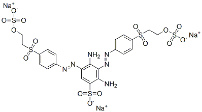 Benzenesulfonic acid, 2,4-diamino-3,5-bis4-2-(sulfooxy)ethylsulfonylphenylazo-, sodium salt molecular structure