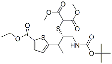 DIMETHYL 2-[(S)-1-(TERT-BUTOXYCARBONYLAMINOMETHYL)-2-(5-ETHOXYCARBONYL-2-THIENYL)PROPYLTHIO]MALONATE molecular structure