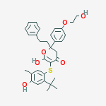 5-(2-tert-butyl-4-hydroxy-5-methyl-phenyl)sulfanyl-6-hydroxy-2-[4-(2-hydroxyethoxy)phenyl]-2-phenethyl-3H-pyran-4-one