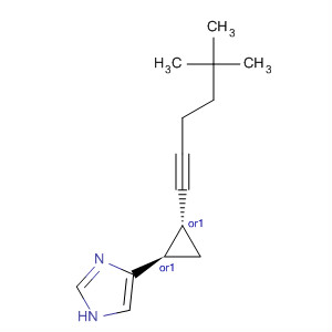 1H-Imidazole, 4-[(1R,2R)-2-(5,5-dimethyl-1-hexynyl)cyclopropyl]-, rel- molecular structure