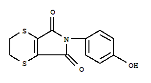 6-(4-hydroxyphenyl)-2,3-dihydro-5H-[1,4]dithiino[2,3-c]pyrrole-5,7(6H)-dione molecular structure