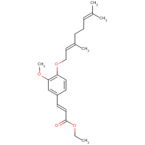 2-Propenoic acid,3-[4-[[(2E)-3,7-dimethyl-2,6-octadienyl]oxy]-3-methoxyphenyl]-, ethylester, (2E)- molecular structure
