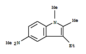 Indole, 5- (dimethylamino)-3-ethyl-1,2-dimethyl- molecular structure