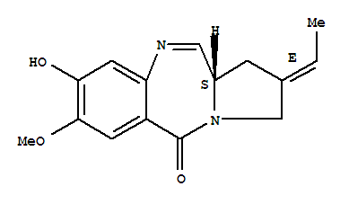 2-ethylidene-8-hydroxy-7-methoxy-1,2,3,11a-tetrahydro-5H-pyrrolo[2,1-c][1,4]benzodiazepin-5-one molecular structure