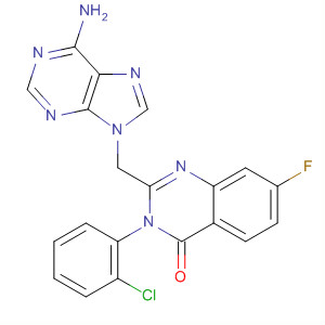 4(3H)-Quinazolinone,2-[(6-amino-9H-purin-9-yl)methyl]-3-(2-chlorophenyl)-7-fluoro- molecular structure