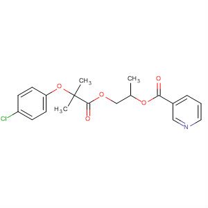 3-Pyridinecarboxylic acid,1-[[2-(4-chlorophenoxy)-2-methyl-1-oxopropoxy]methyl]-1,2-ethanediylester molecular structure