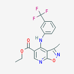 Ethyl 3-methyl-4-[3-(trifluoromethyl)anilino]-[1,2]oxazolo[5,4-b]pyridine-5-carboxylate molecular structure