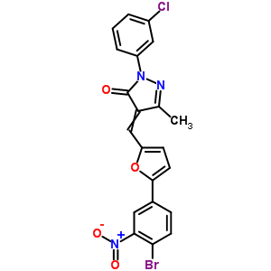 4-{[5-(4-bromo-3-nitrophenyl)furan-2-yl]methylidene}-2-(3-chlorophenyl)-5-methyl-2,4-dihydro-3H-pyrazol-3-one molecular structure