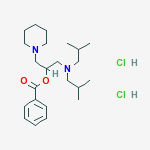 1-PIPERIDINEETHANOL,A-((BIS(2-METHYLPROPYL)AMINO)METHYL)-,BENZOATE,2HCL molecular structure