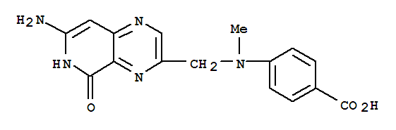 Benzoicacid,4-[[(7-amino-5,6-dihydro-5-oxopyrido[3,4-b]pyrazin-3-yl)methyl]methylamino]- molecular structure
