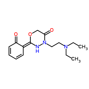 (2Z)-4-[2-(diethylamino)ethyl]-2-(6-oxocyclohexa-2,4-dien-1-ylidene)-1,3,4-oxadiazinan-5-one