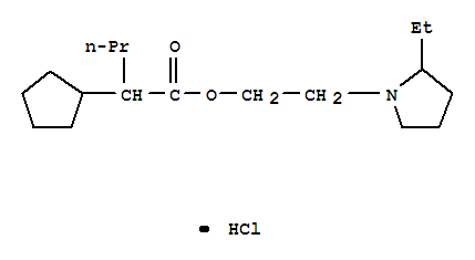 2-(2-ethylpyrrolidin-1-yl)ethyl 2-cyclopentylpentanoate molecular structure
