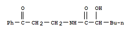 2-hydroxy-N-(3-oxo-3-phenylpropyl)hexanamide molecular structure