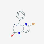 2H-Pyrido[3,2-e]-1,4-diazepin-2-one, 7-bromo-1,3-dihydro-5-phenyl- molecular structure