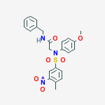 N-BENZYL-2-[(4-METHOXYPHENYL)-(4-METHYL-3-NITRO-PHENYL)SULFONYL-AMINO]ACETAMIDE molecular structure