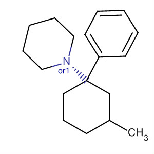 Piperidine, 1-(3-methyl-1-phenylcyclohexyl)-, trans- molecular structure
