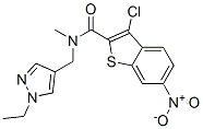 Benzo[b]thiophene-2-carboxamide, 3-chloro-N-[(1-ethyl-1H-pyrazol-4-yl)methyl]-N-methyl-6-nitro- (9CI) molecular structure
