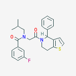 3-fluoro-n-(2-methylpropyl)-n-[2-oxo-2-(4-phenyl-6,7-dihydro-4h-thieno[3,2-c]pyridin-5-yl)ethyl]benzamide