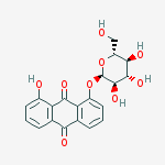 8-hydroxy-9,10-dioxo-9,10-dihydroanthracen-1-yl alpha-D-glucopyranoside molecular structure