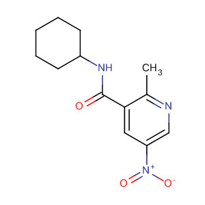 3-Pyridinecarboxamide, N-cyclohexyl-2-methyl-5-nitro- molecular structure